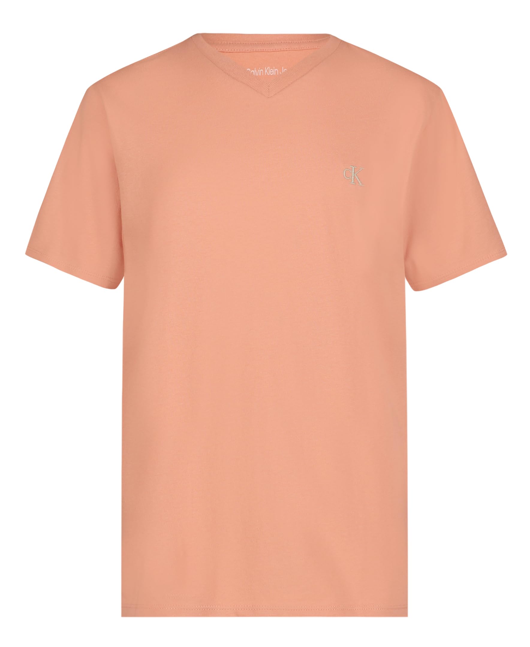 Calvin Klein Boys' Short Sleeve Solid V-Neck T-Shirt, Soft, Comfortable, Relaxed Fit